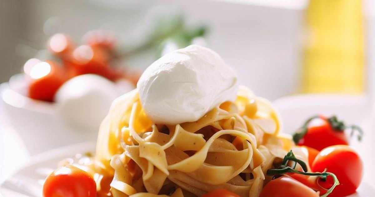 pasta con burrata e pomodoro